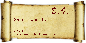 Doma Izabella névjegykártya